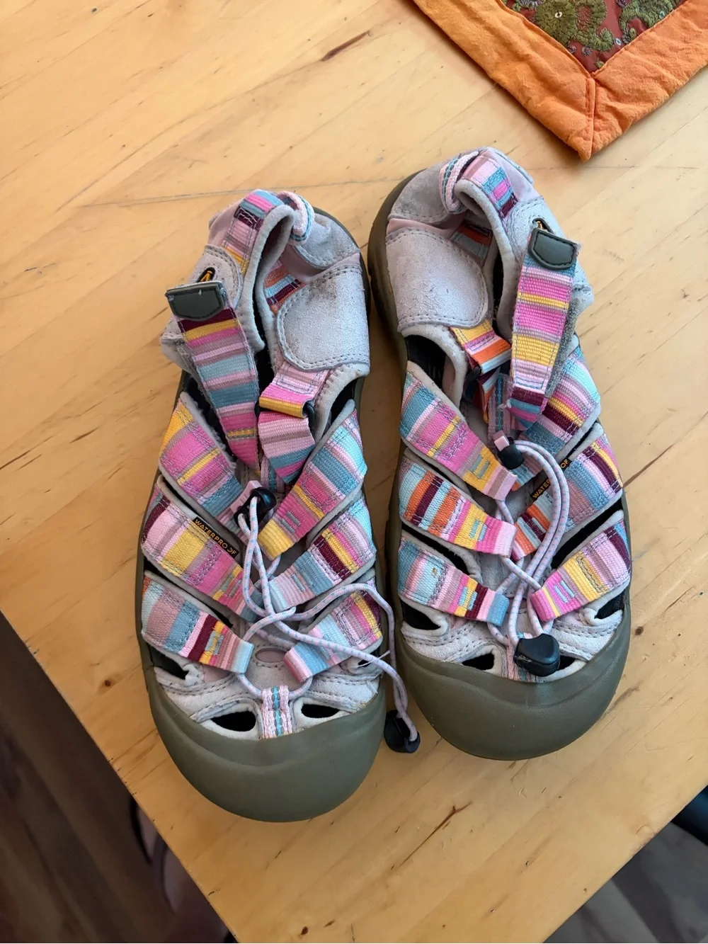 Keen Girls' Pastel Pink Strappy Sandals with Multicolor Accents